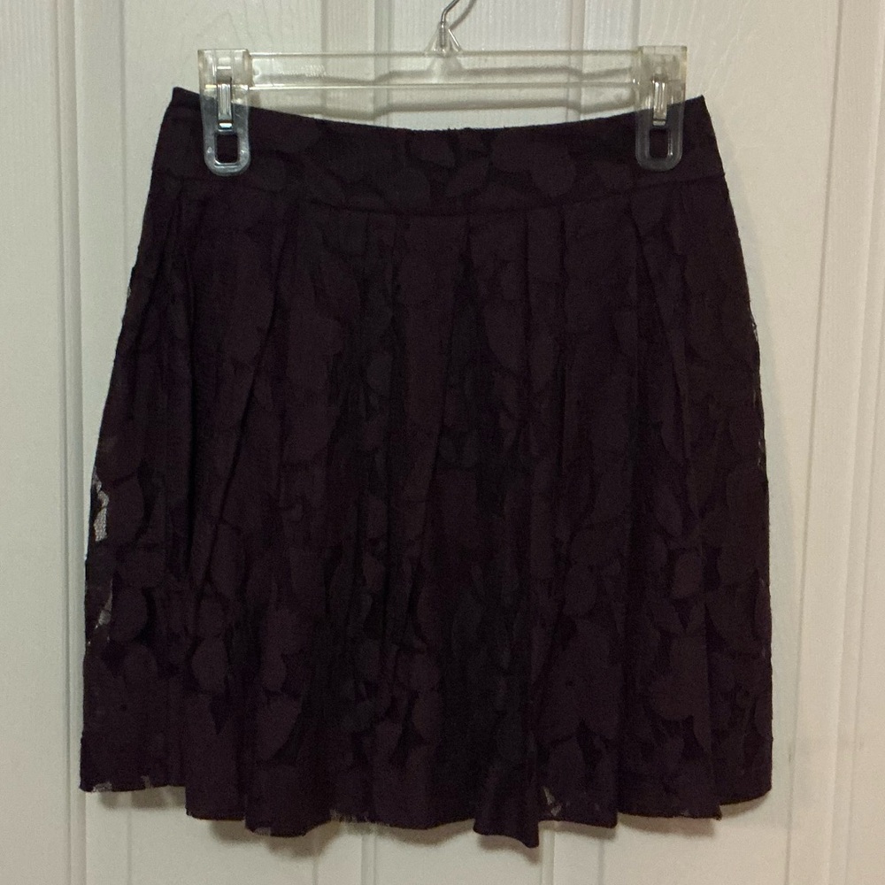 Ann Taylor LOFT Eggplant Purple Lace Skirt, 00P